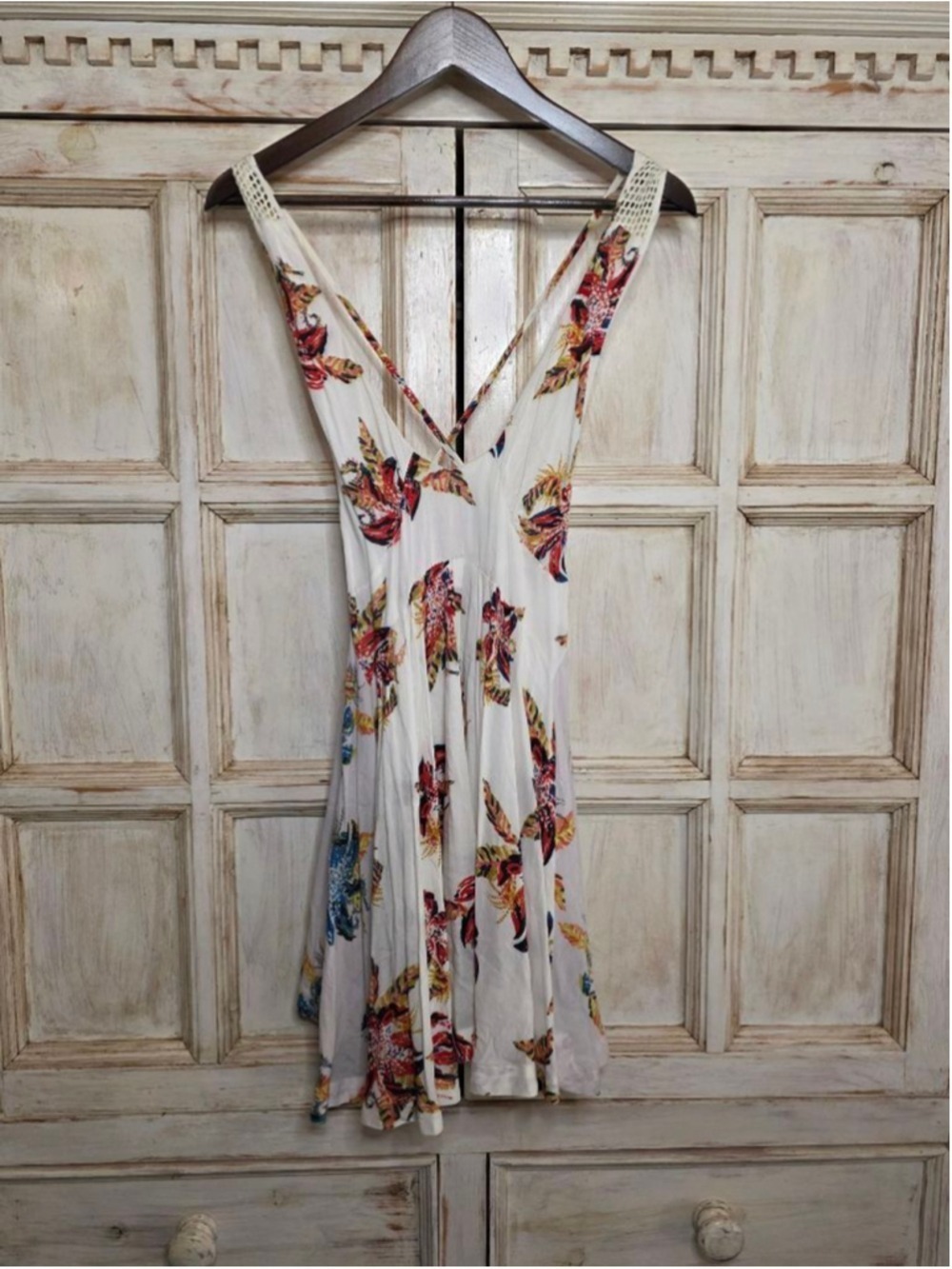 Free People Thought I Was Dreaming Mini Dress XS White Multi-color Floral - Picture 2 of 12